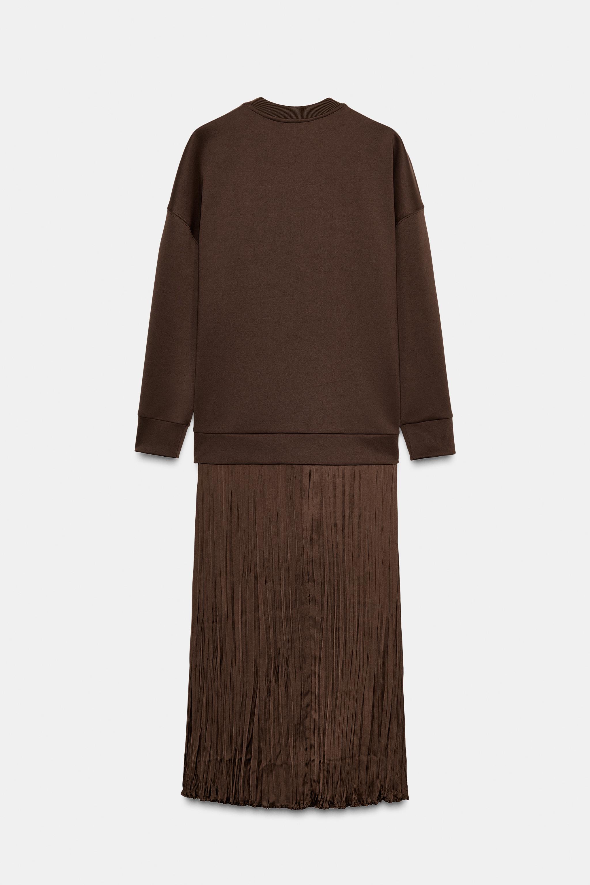 COMBINATION SATIN EFFECT DRESS